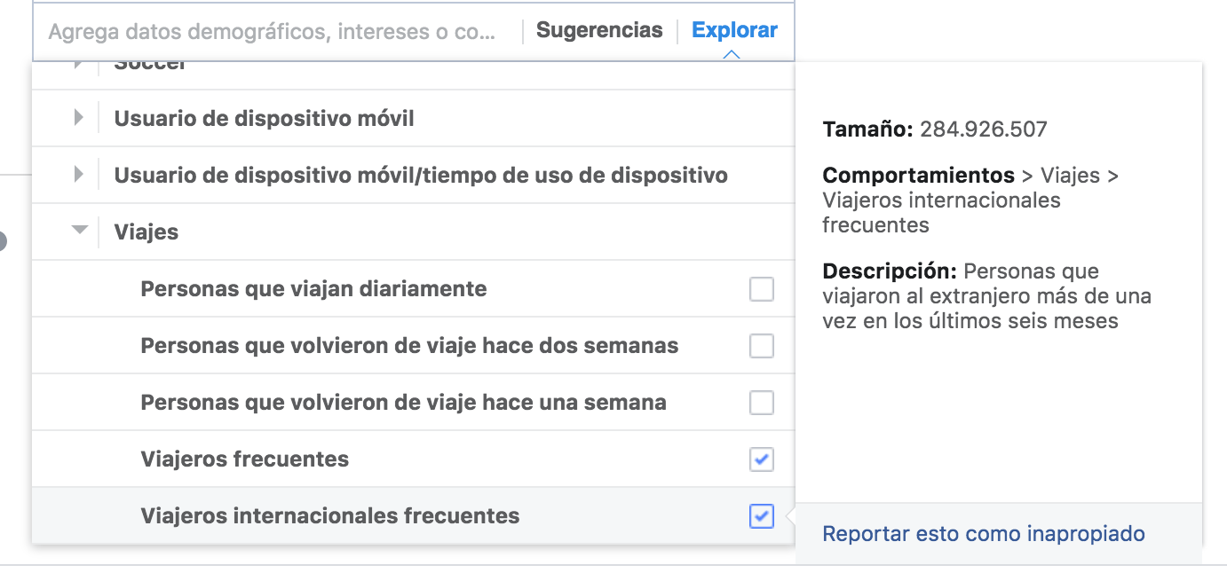 Segmentación poder adquisitivo Facebook
