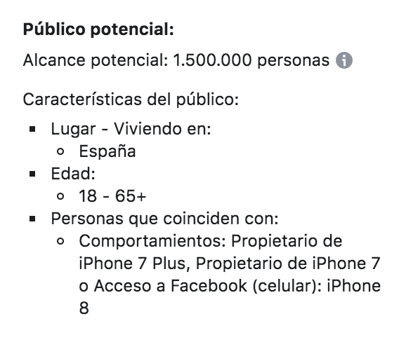 Segmentación FB Ads por usuario de dispositivo móvil