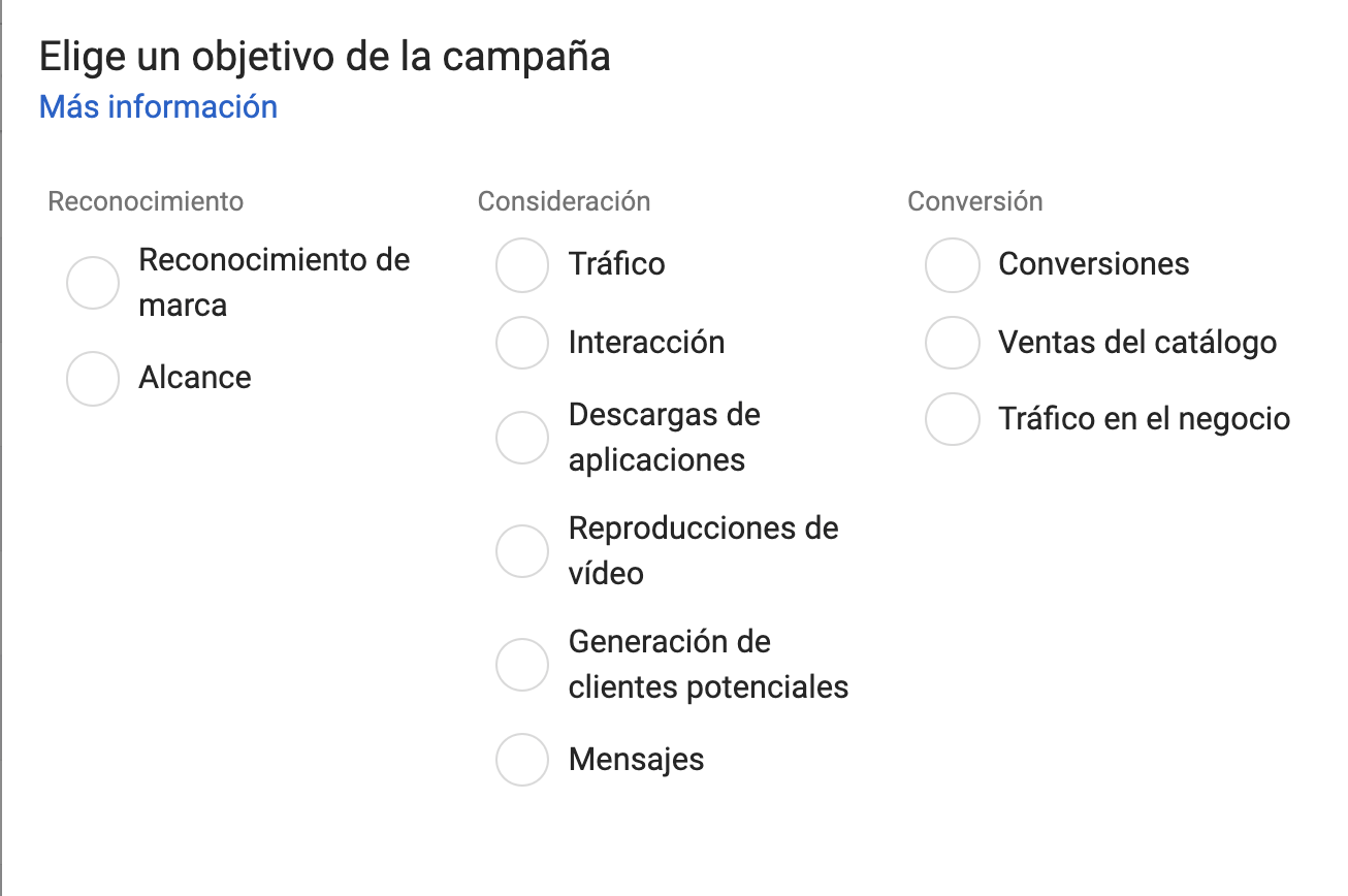 Objetivos Facebook Ads