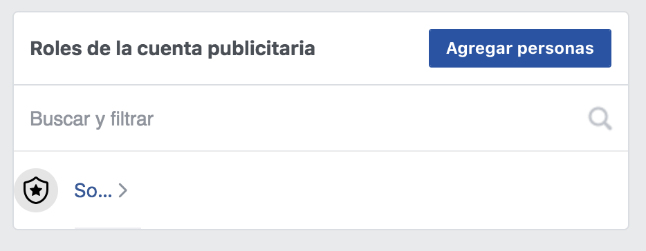 Añadir rol cuenta publicitaria Facebook