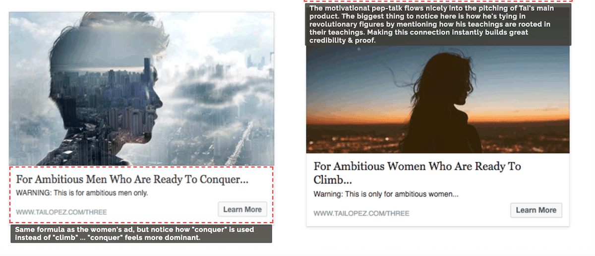 Ejemplo de texto anuncio Facebook Ads