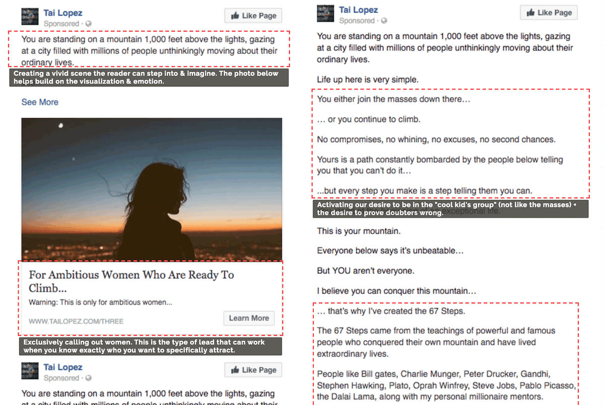 Ejemplos anuncio Facebook Ads