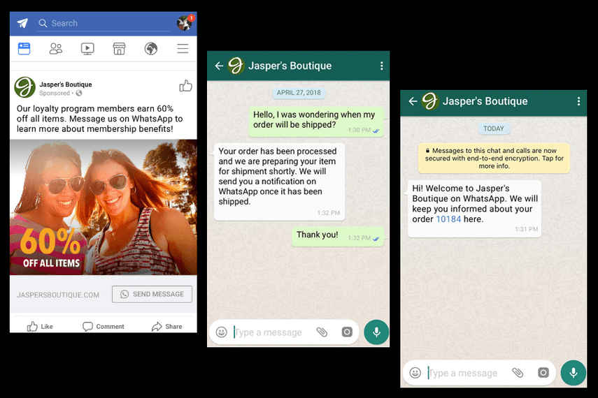 whatsapp facebook ads