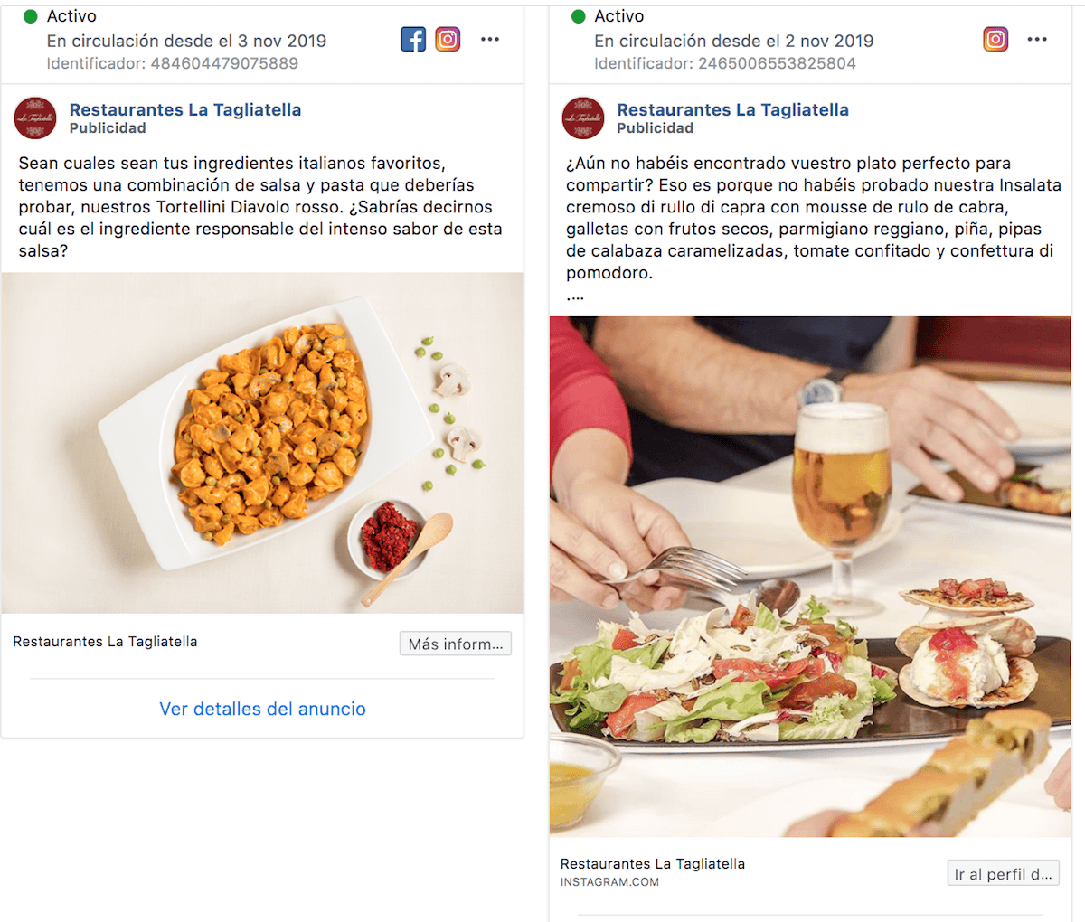 Anuncios Facebook Ads restaurantes