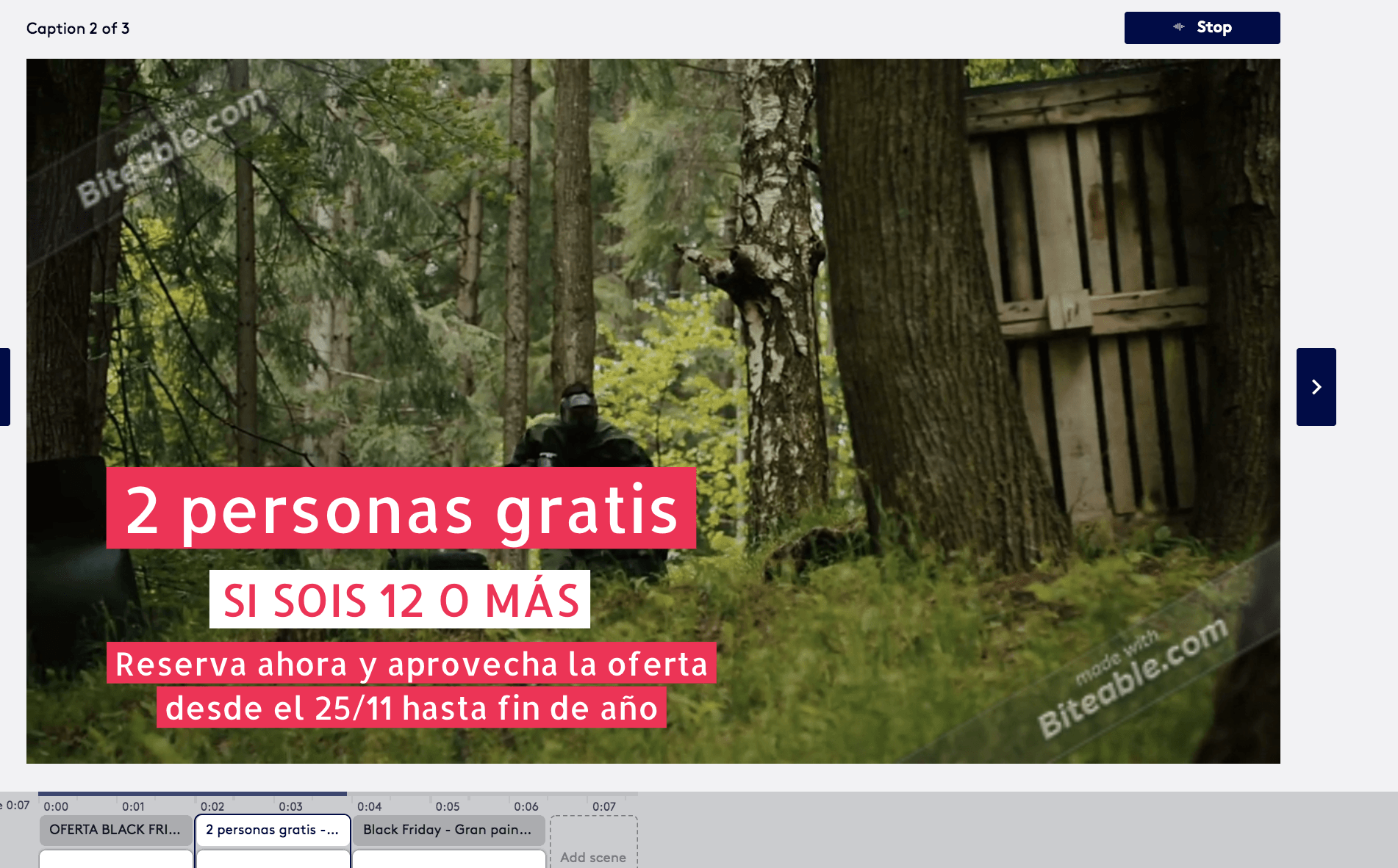 Biteable video crear facebook ads
