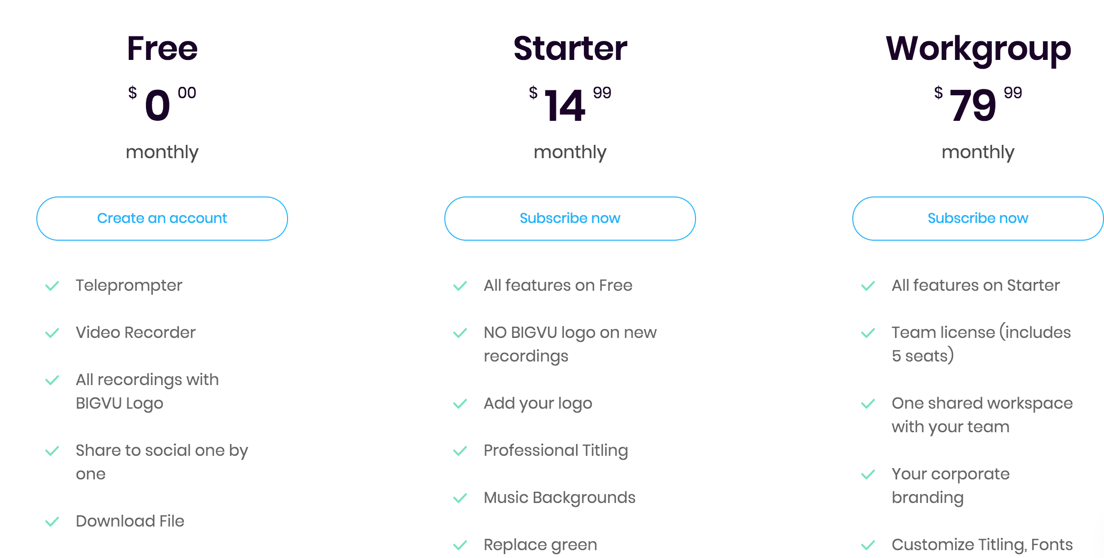 BigVu teleprompter crear vídeos